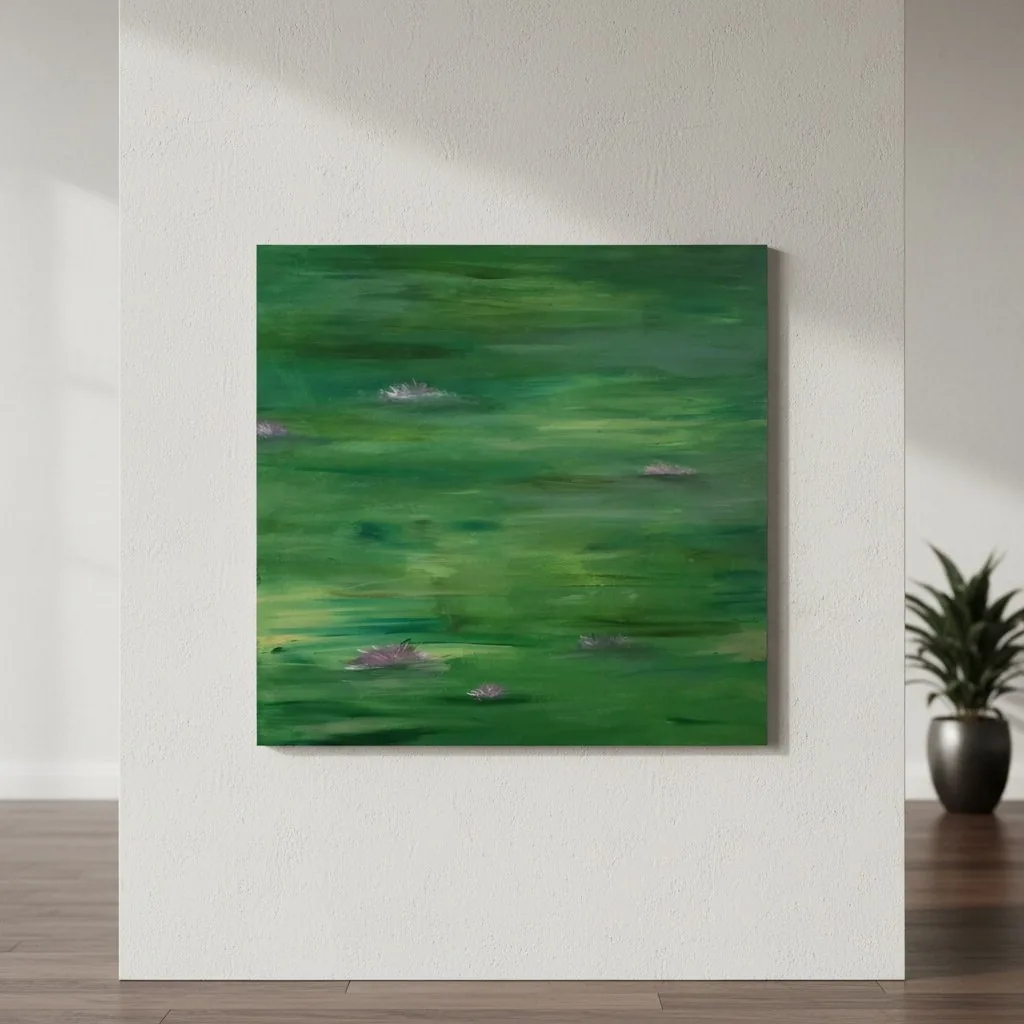 Water Lilies for Monet II shown in an interior