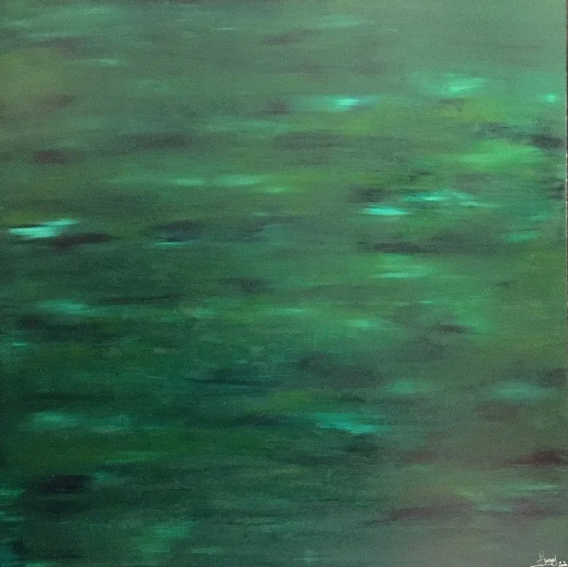 Underwater, 130 × 130 cm, acrylic on canvas, 2020
