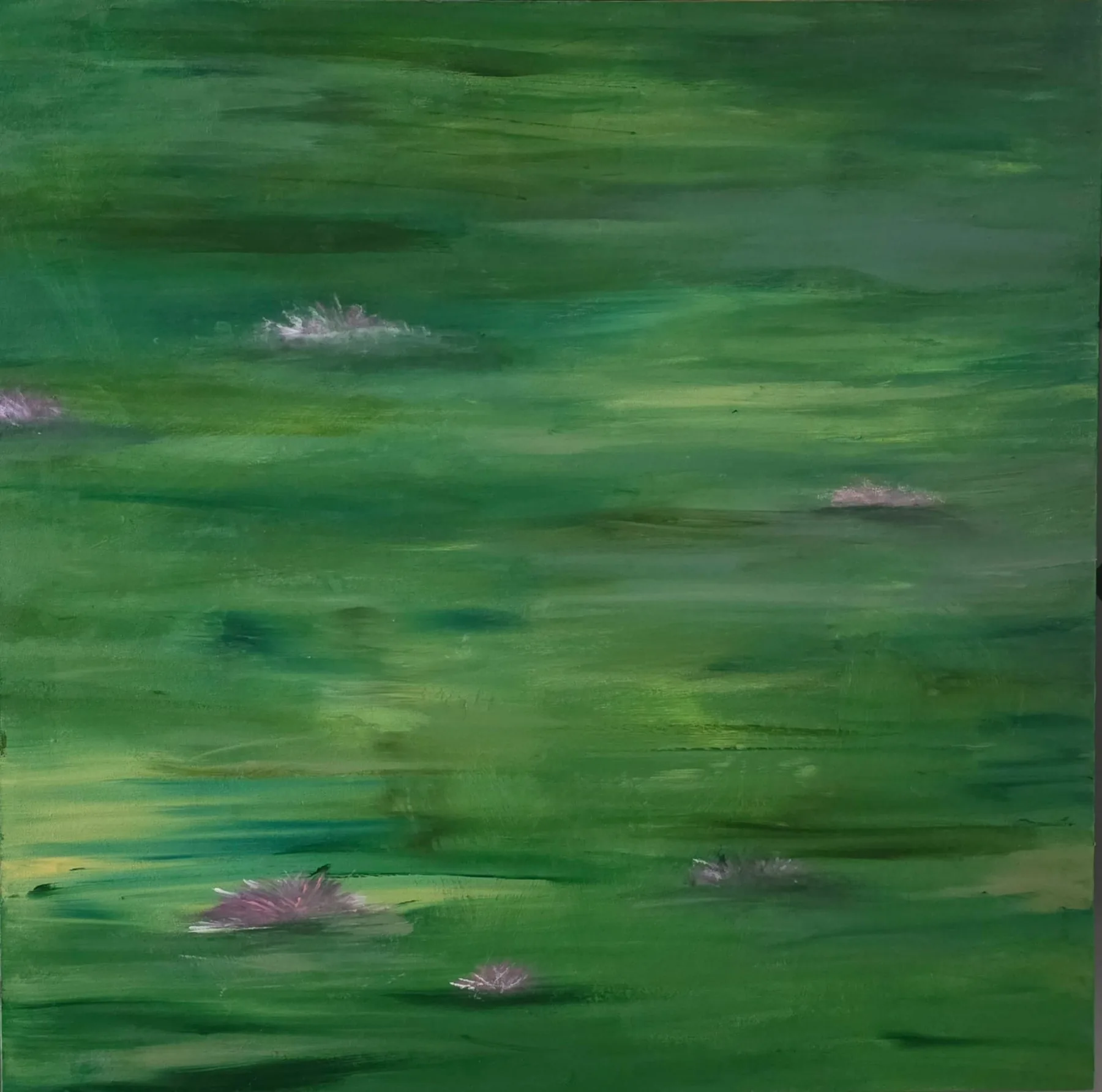 Water Lilies for Monet II, 100 × 100 cm, acrylic on canvas, 2026